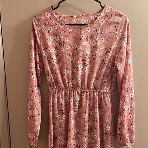 Pink long sleeved  Floral dress